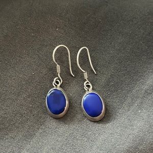 Vintage blue stone sterling silver authentic israeli earrings